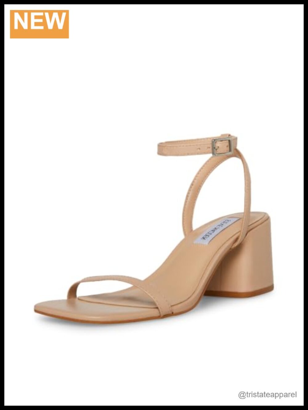 Steve Madden Audrina Leather Heeled Sandal Block Heel Ankle Strap